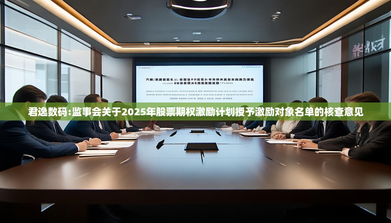 君逸数码:监事会关于2025年股票期权激励计划授予激励对象名单的核查意见