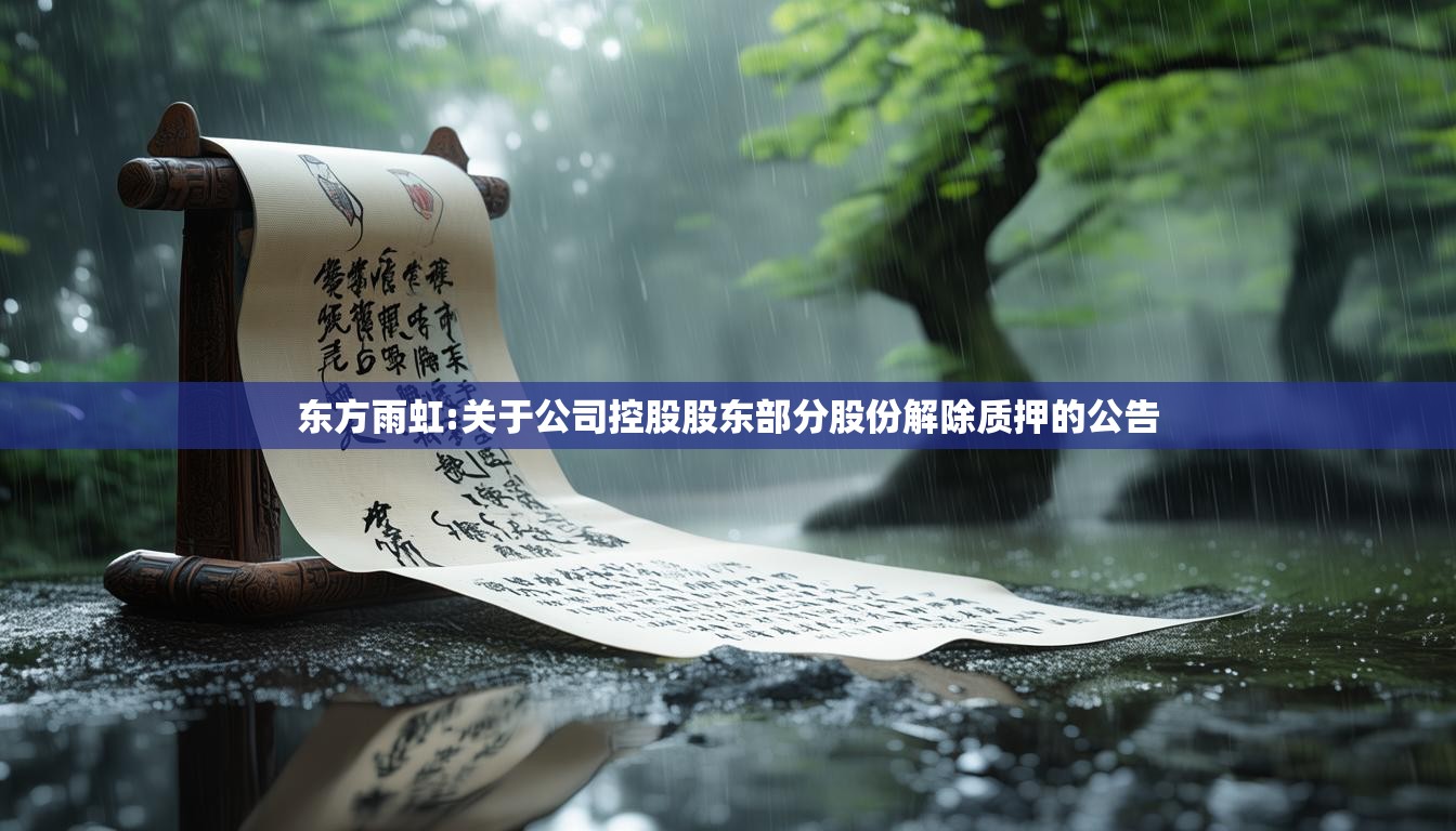 东方雨虹:关于公司控股股东部分股份解除质押的公告